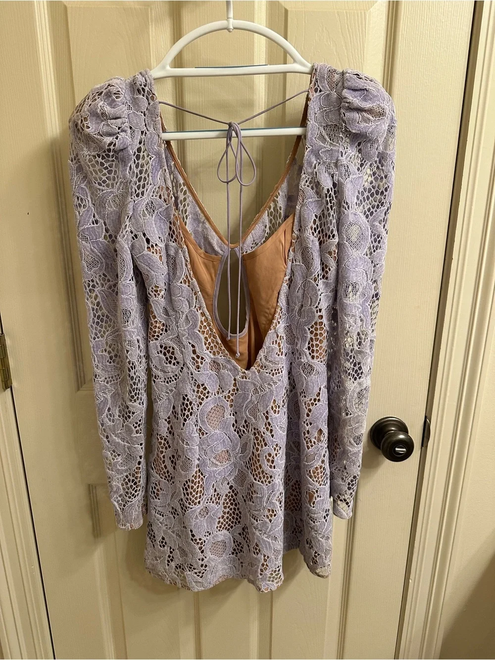 For Love and Lemons Lavender Lace Long-Sleeve Women's Top